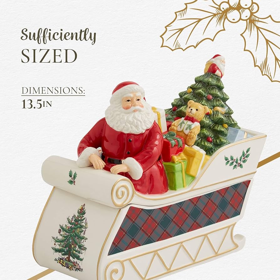 スポード　クリスマスツリー クッキージャー ② Spode Christmas Tree Rudolph the Red Nosed Reindeer Cookie Jar